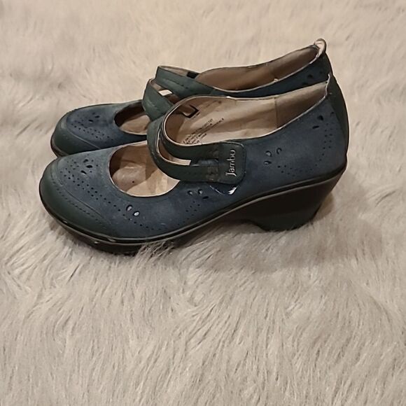 Jambu womens teal velcro side Mary Jane with heel size 8.5 - Picture 6 of 13